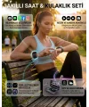 Bluetooth Kulaklıklı Akıllı Saat Seti Yüksek Ses Kalitesi ve 3D Ekran