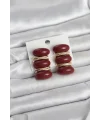 Bordo Vintage Model Gold Renk Kadın Küpe