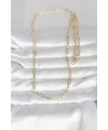 CM 14K Gold Renk Ataç Zincirli Model 60 cm Kadın Kolye