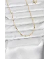 CM 14K Gold Renk Bar Zincir Model 60 cm Kadın Kolye