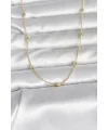 CM 14K Gold Renk Damla Topçuk Model Zincirli 60 cm Kadın Kolye