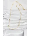 CM 14K Gold Renk Damla Topçuklu Zincir Model 60 cm Kadın Kolye