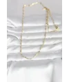 CM 14K Gold Renk İnce Ataç Zincir Model 60 cm Kadın Kolye