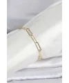 CM 14K Gold Renk Kalın Ataç Zincir Model Kadın Bileklik