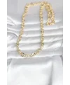 CM 14K Gold Renk Kalın Halka Zincirli 60 cm Kadın Kolye