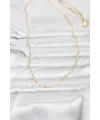 CM 14K Gold Renk Lazerli Zincir Model 60 cm Kadın Kolye