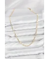 CM 14K Gold Renk Lazerli Zincir Model Kadın Kolye