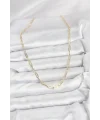 CM 14K Gold Renk Pirinç Ataç Zincir Kadın Kolye