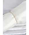 CM 14K Gold Renk Yassı Ezme Burgu Model Kadın Bileklik