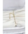 CM 14K Gold Renk Yassı Ezme Burgu Model Kadın Bileklik
