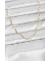 CM 14K Gold Renk Yassı Zincir Model 60 cm Kadın Kolye