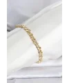 CM 14K Gold Renk Yassı Zincir Model Kadın Bileklik