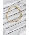 CM Gold Renk Yıldız Model Zirkon Taşlı Pirinç Kadın Bileklik