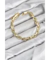 CM Kalın Zincir Model Gold Renk Pirinç Kadın Bileklik