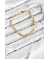 CM Kare Halka Model Gold Renk Pirinç Kadın Bileklik