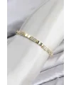 CM Kare Model Zirkon Taşlı VIP Seri Gold Renk Pirinç Kadın Bileklik