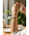 CM Labirent Model Zirkon Taşlı VIP Seri Gold Renk Pirinç Kadın Bileklik