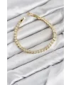 CM Şerit Model Zirkon Taşlı VIP Seri Gold Renk Pirinç Kadın Bileklik