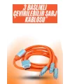 Çoklu Şarj Kablosu USB Type-C İOS Uyumlu 120W Hızlı Şarj Kablosu