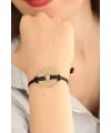 COOL (Havalı) Siyah Deri İpli Unisex Mood Bileklik