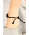 COOL (Havalı) Siyah Deri İpli Unisex Mood Bileklik