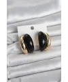 Damla Model Siyah Vintage Gold Renk Kadın Küpe