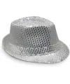 Disko  Gümüş Payetli Fötr Şapka Yetişkin Boy
