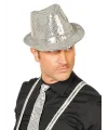 Disko  Gümüş Payetli Fötr Şapka Yetişkin Boy