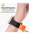 Dux Ducis Apple Watch 42/44/45MM için Manyetik Armor Silikon Kordon Kayış-(5775)