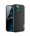 Dux Ducis Fino Serisi iPhone 12 Pro Max Kılıf Premium Dokuma Silikon Kılıf-(5775)