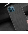 Dux Ducis Fino Serisi iPhone 12 Pro Max Kılıf Premium Dokuma Silikon Kılıf-(5775)