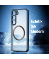 Dux Ducis Samsung S23 Plus Aimo Series MagSafe Premium Buzlu Sert PC-TPU Kılıf-(5775)