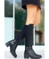 Emrat Siyah Cilt Topuklu Çizme