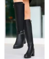 Emrat Siyah Cilt Topuklu Çizme