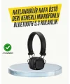 Ergonomik Konforlu Kablosuz Kulak Üstü Bluetooth Kulaklık