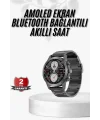 Erkeklere Özel Akıllı Saat Çelik Kordon Bluetooth Bağlantılı İOS ve Android Uyumlu