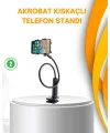 Esnek Gövdeli Mandallı Masaüstü Telefon Tutucu
