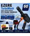 EZERE TurboWash Şarjlı 60 Bar Yüksek Basınçlı Oto Araba Bahçe Yıkama ve Temizleme Tabancası Makinesi-(5775)