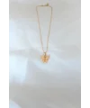 Gold Kaplama Sarı Renk Sedefli Kelebek Kolye