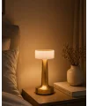 Gold Kare LED Masa Lambası Şarjlı Dimmer Kontrollü Dekoratif Işık