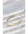 Gold Renk Çivi Model Zirkon Taşlı Kadın Kelepçe Bileklik