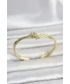 Gold Renk Düğüm Model Pirinç Kadın Bileklik