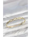 Gold Renk Gemi Zinciri Model Zirkon Taşlı Kadın Kelepçe Bileklik