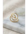Gold Renk Geometrik Çift Halka Yüzük