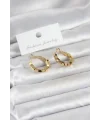 Gold Renk Kare Halka Model Kadın Küpe