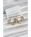 Gold Renk Pirinç Halka 25 mm Kadın Küpe