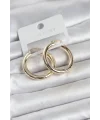 Gold Renk Pirinç Halka 30 mm Kadın Küpe