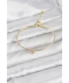 Gold Renk Pirinç Köşeli Yonca Model Kadın Bileklik