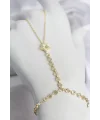 Gold Renk Pirinç Lazerli Yıldız Model Zirkon Taşlı Şahmeran