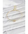 Gold Renk Pirinç Model Kadın Bileklik